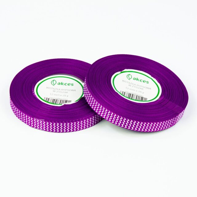 Tummanvioletti siksak-kuvioinen grosgrain-nauha