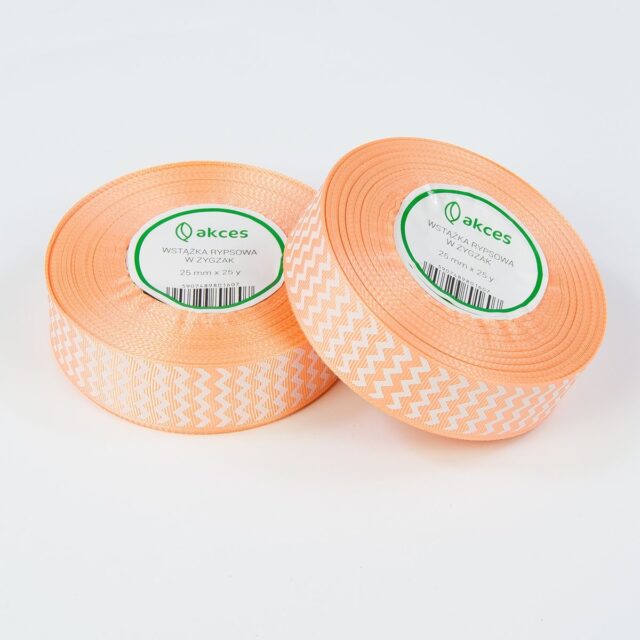 Lohenpunainen siksak-kuviollinen grosgrain-nauha