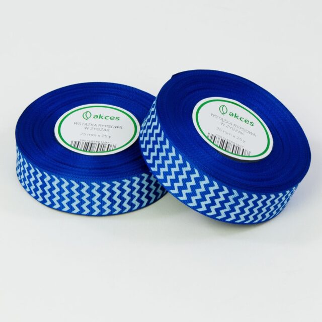 Sininen siksak-kuvioinen grosgrain-nauha