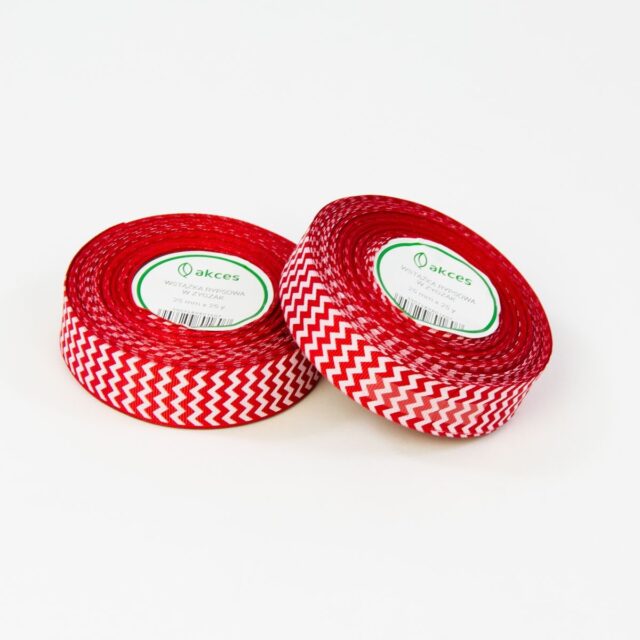Puhtaanpunainen siksak-kuvioinen grosgrain-nauha