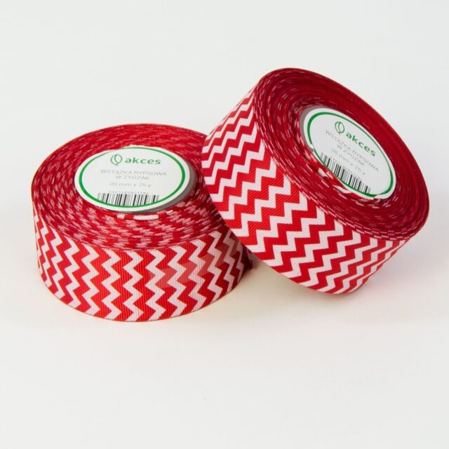 Punainen siksak-kuvioinen grosgrain-nauha