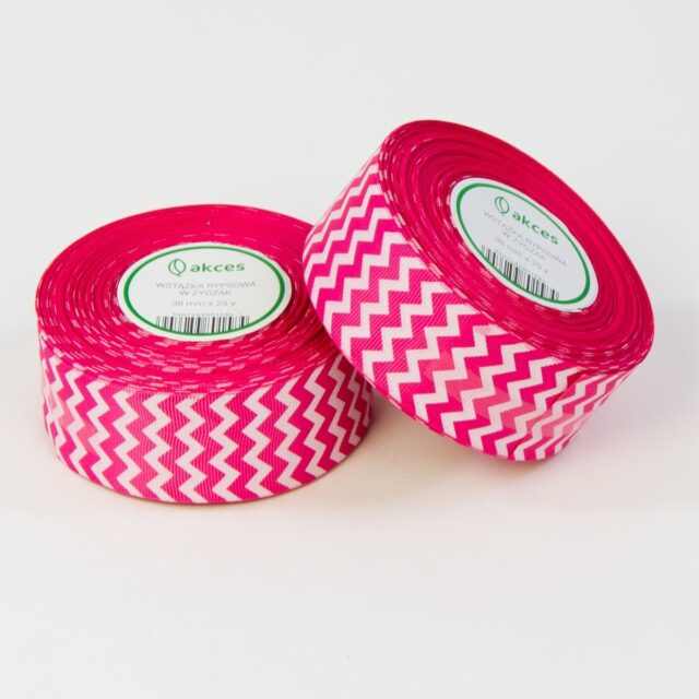 Korallinvärinen siksak-kuviollinen grosgrain-nauha