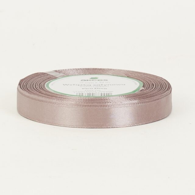 Harmaanbeige satiininauha 12 mm × 36 y
