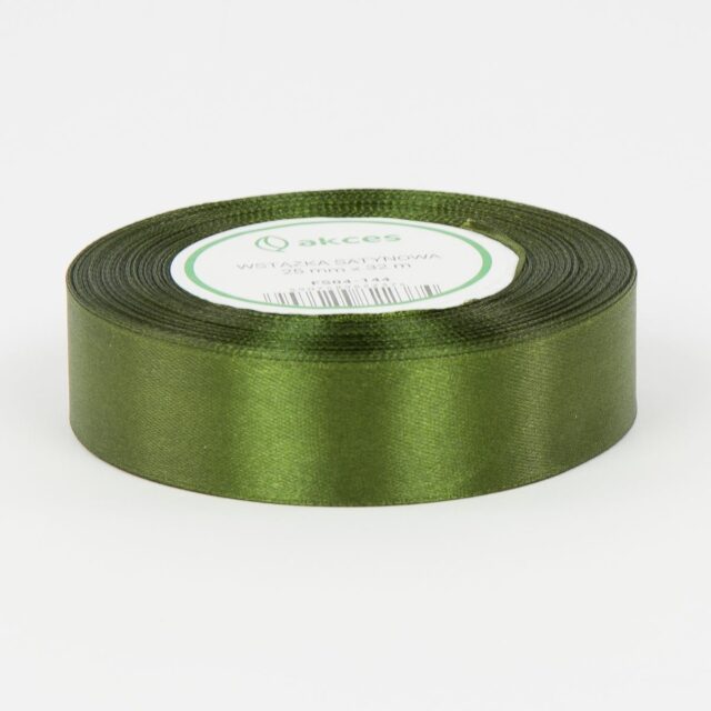 Tumman oliivinvihreä satiininauha 25 mm × 36 y