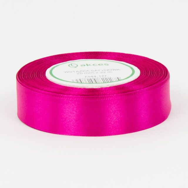 Voimakkaan pinkki satiinauha 25 mm × 36 y