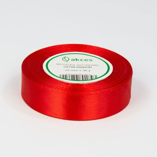 Punainen satiininauha 25 mm × 36 y