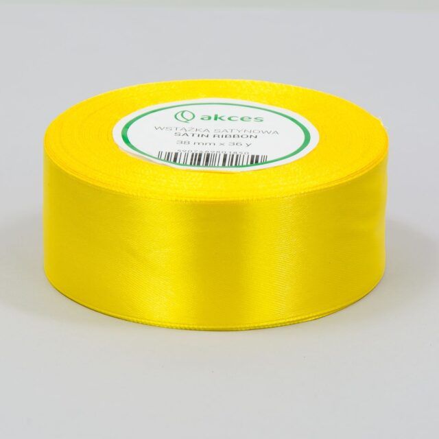 Keltainen satiininauha 38 mm × 36 y