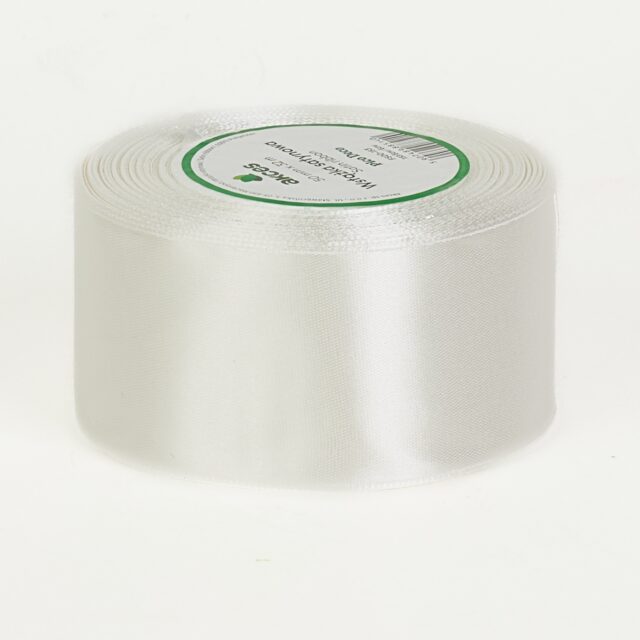 Ecrunvärinen satiininauha 50 mm × 36 y