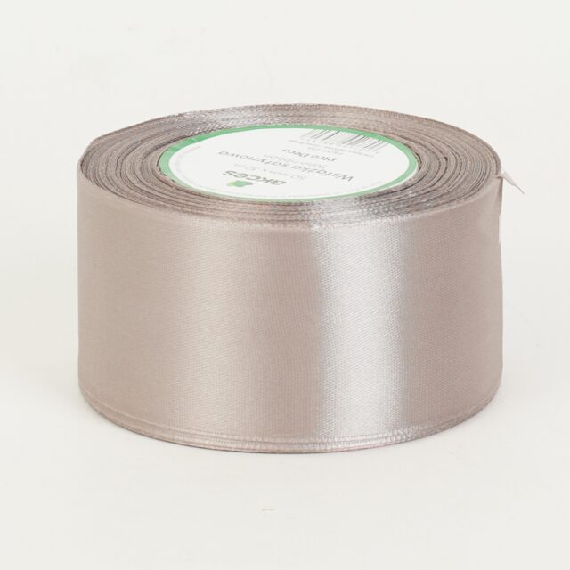 Harmaanbeige satiininauha 50 mm × 36 y