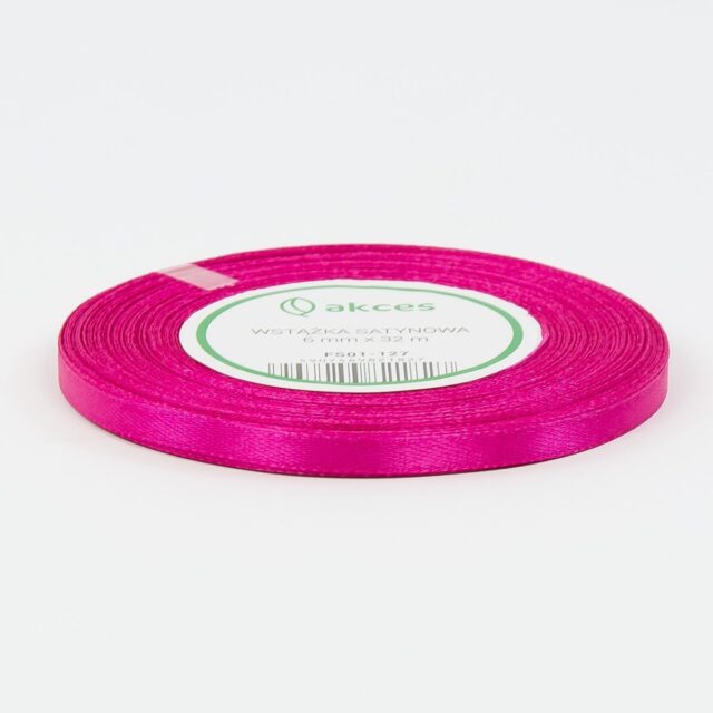 Voimakkaan pinkki satiininauha 6 mm × 36 y