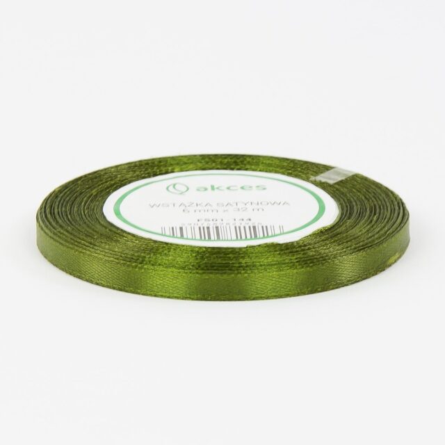 Tumman oliivinvihreä satiininauha 6 mm × 36 yd