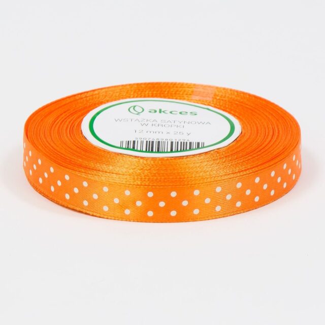 Oranssi pilkullinen satiininauha