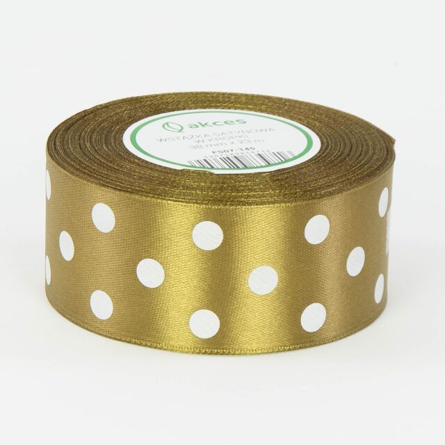 Kultainen pilkullinen satiininauha