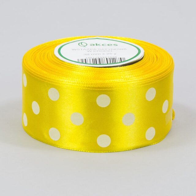 Keltainen pilkullinen satiininauha