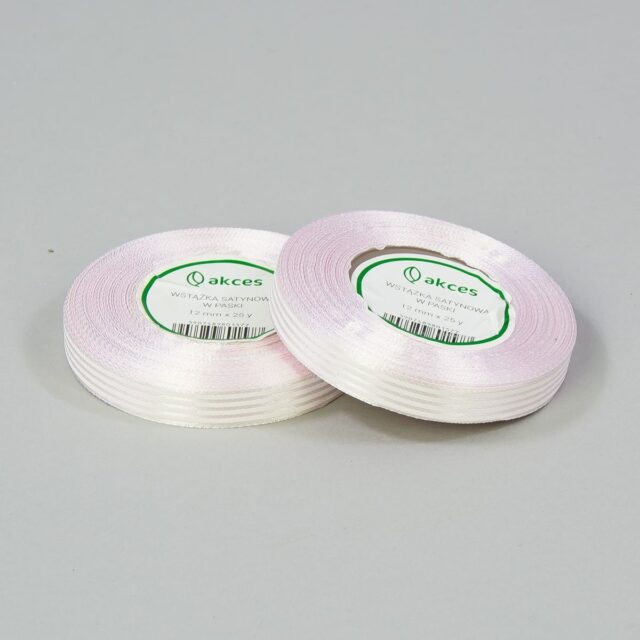 Vaaleanpunainen satiininauha 12 mm × 25 yd