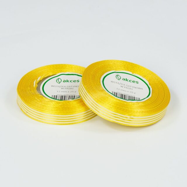 Keltainen satiininauha 12 mm × 25 y
