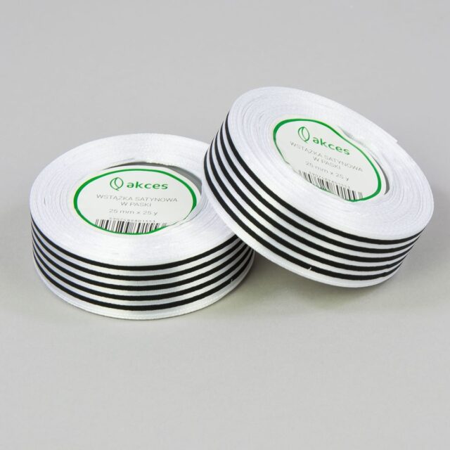 Valkoinen satiininauha 25 mm × 25 yd