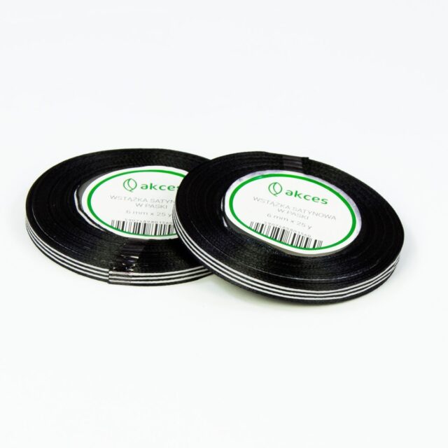 Musta satiininauha 6 mm × 25 y