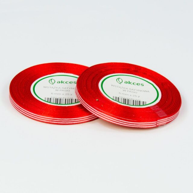 Puhdas punainen satiininauha 6 mm × 25 y