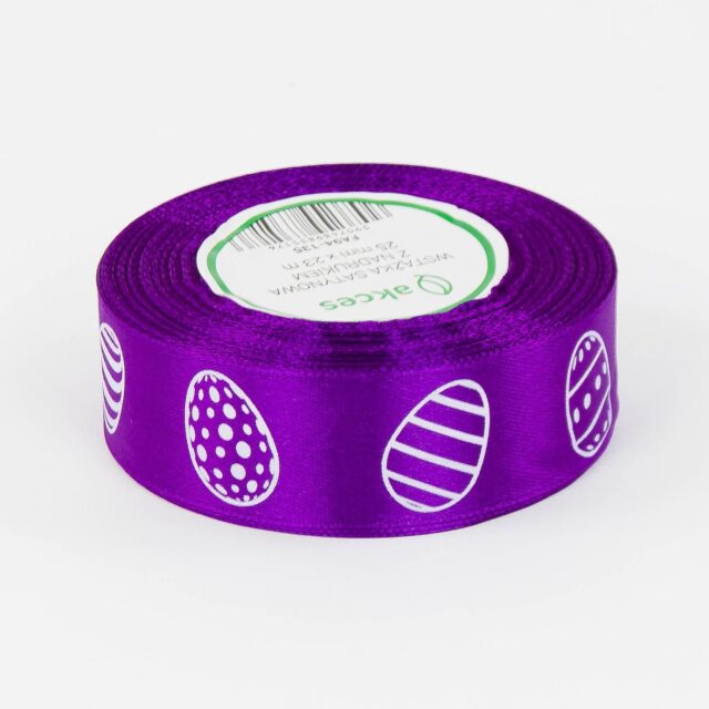 Tummanvioletti painettu satiininauha