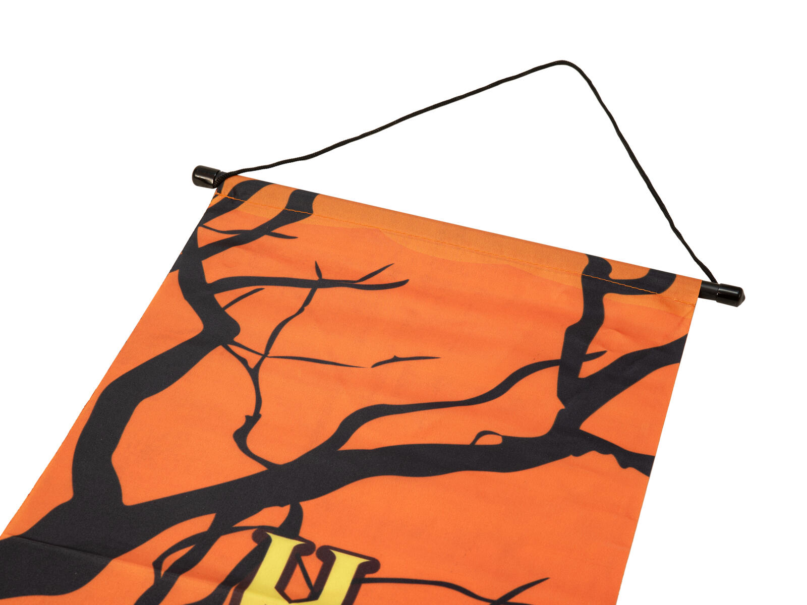 Oranssit ja mustat kummitustaloteemaiset Halloween-koristebannerit