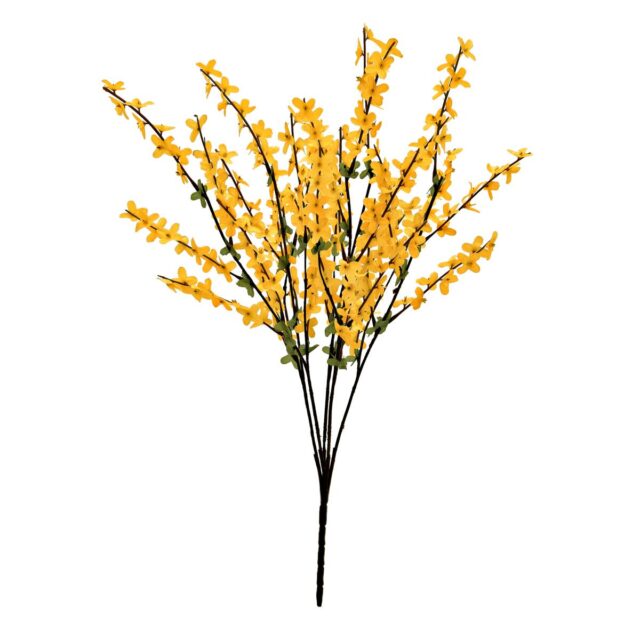 Keltakukkainen keinotekoinen forsytiapensas 60 cm