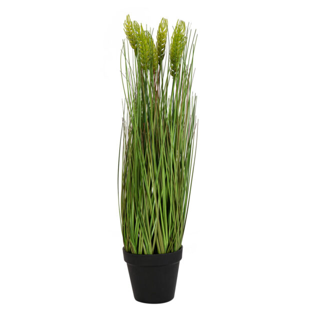 60 cm korkea vaaleanvihreä tekovehnä mustassa ruukussa