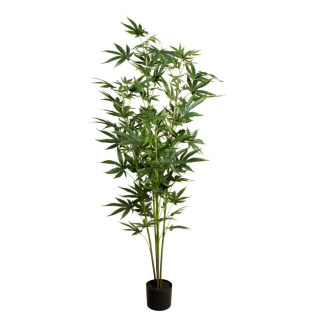 Vihreä tekohamppukasvi perusistutusruukussa, 150 cm