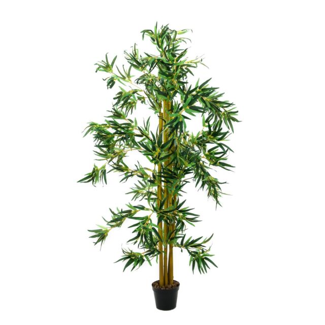 Vihreä monirunkoinen tekobambu ruukussa, 150 cm