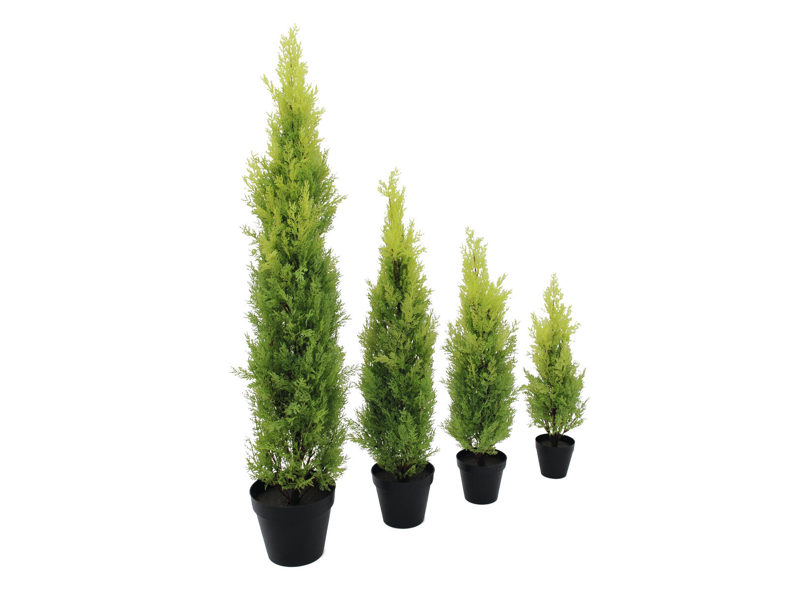 Vihreä leylandinsypressi-tekopuu ruukussa, 120 cm
