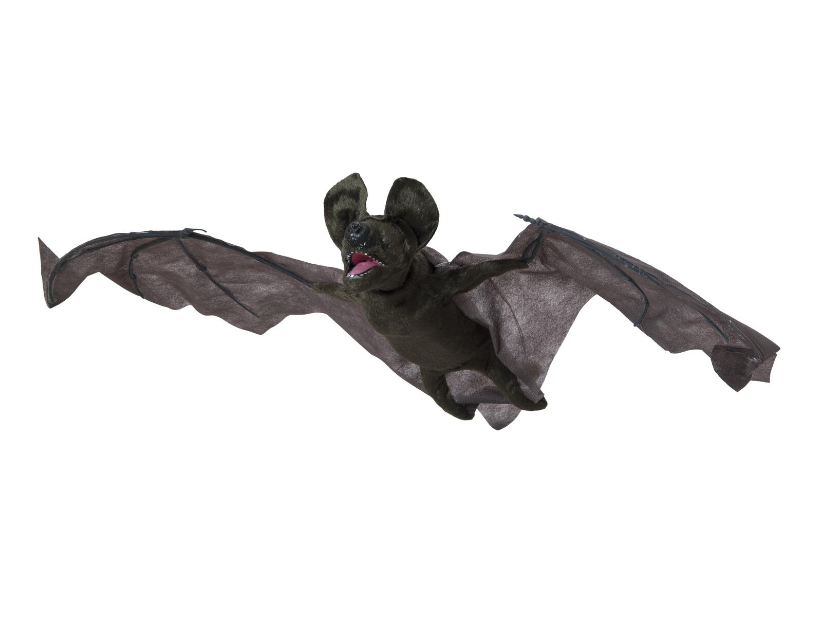 Animoitu tummanruskea riippuva Halloween-lepakko levitetyin siivin