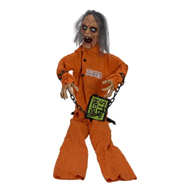 Animoitu Halloween-vankihahmo oranssissa asussa