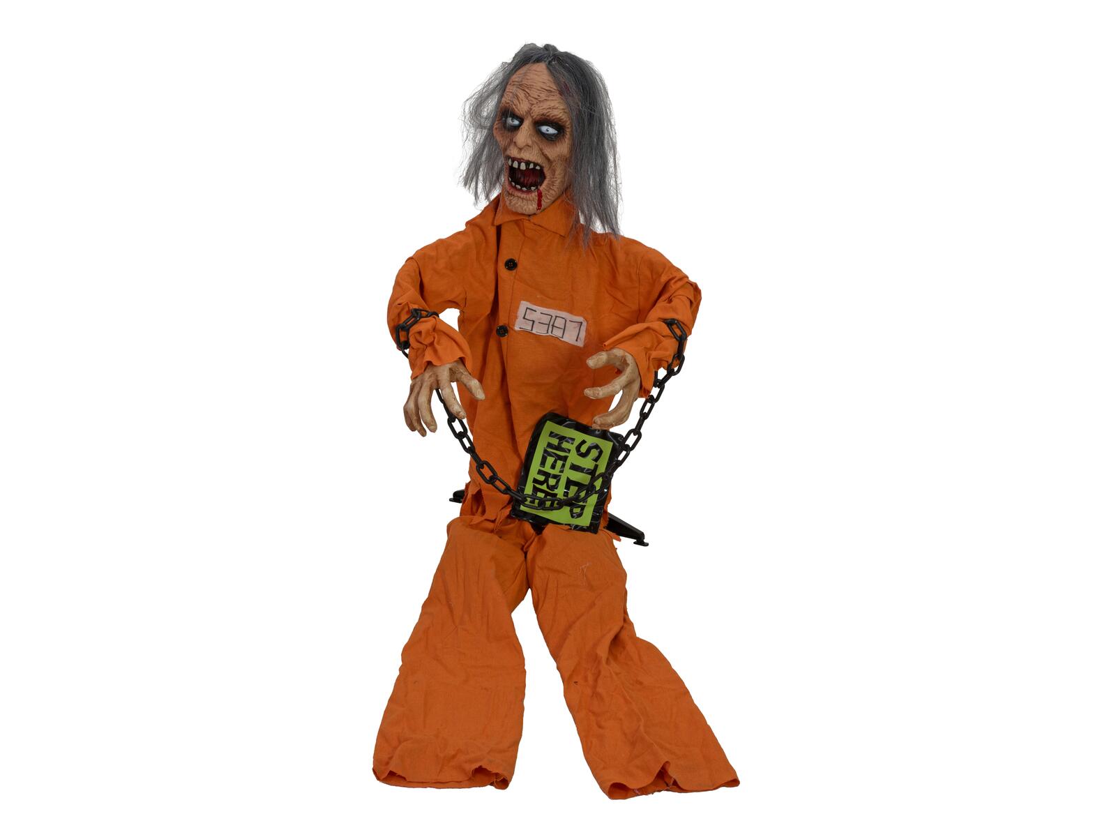 Animoitu Halloween-vankihahmo oranssissa asussa