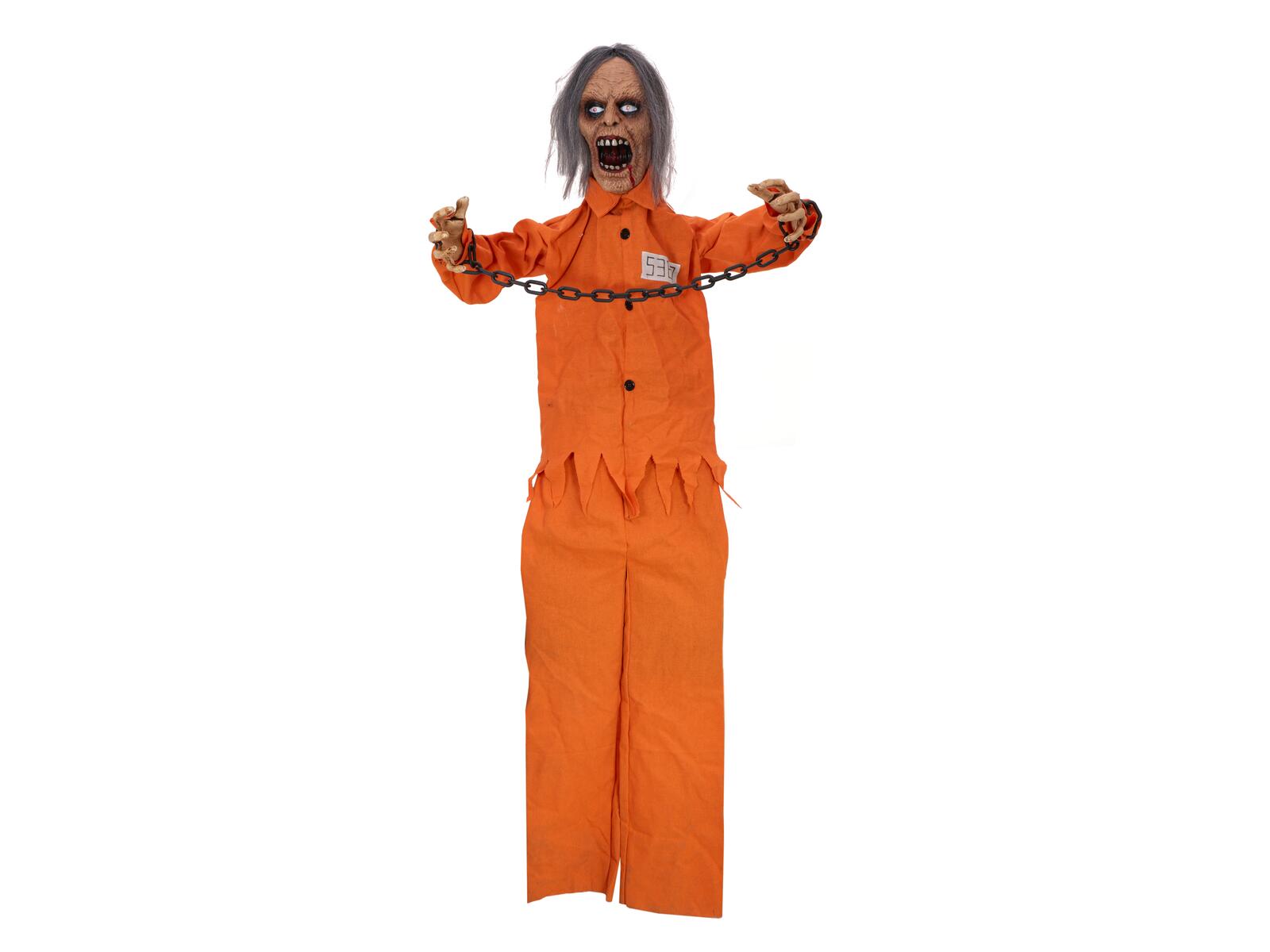 Animoitu Halloween-vankihahmo oranssissa asussa