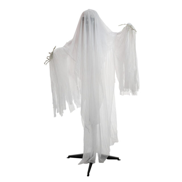 Valkoinen 170 cm korkea animoitu Halloween-aave jalustalla