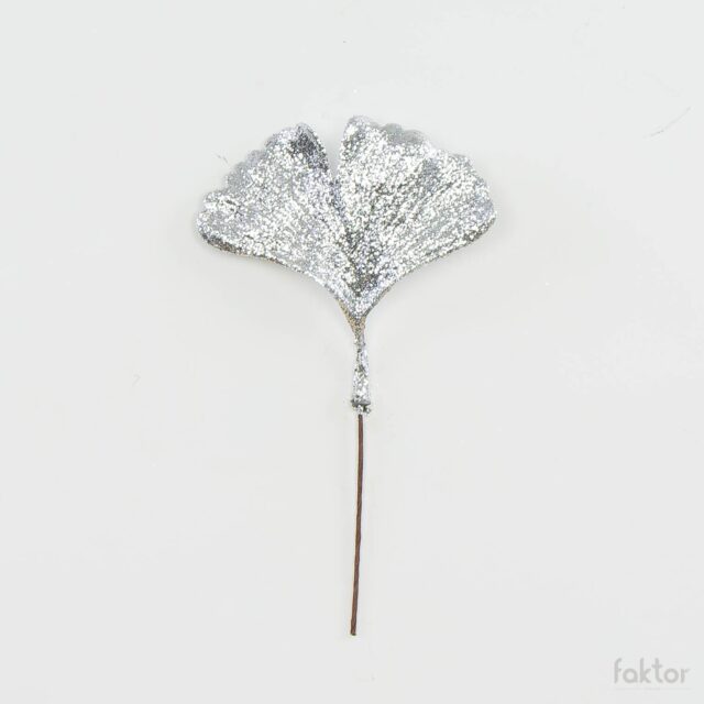 Hopeinen glitterkoristeoksa