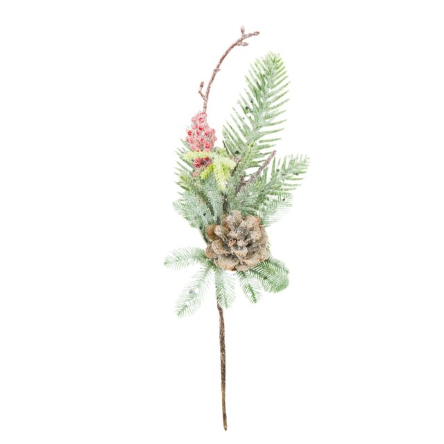 Punainen jouluisen näköinen tekokukkaoksa 26 cm