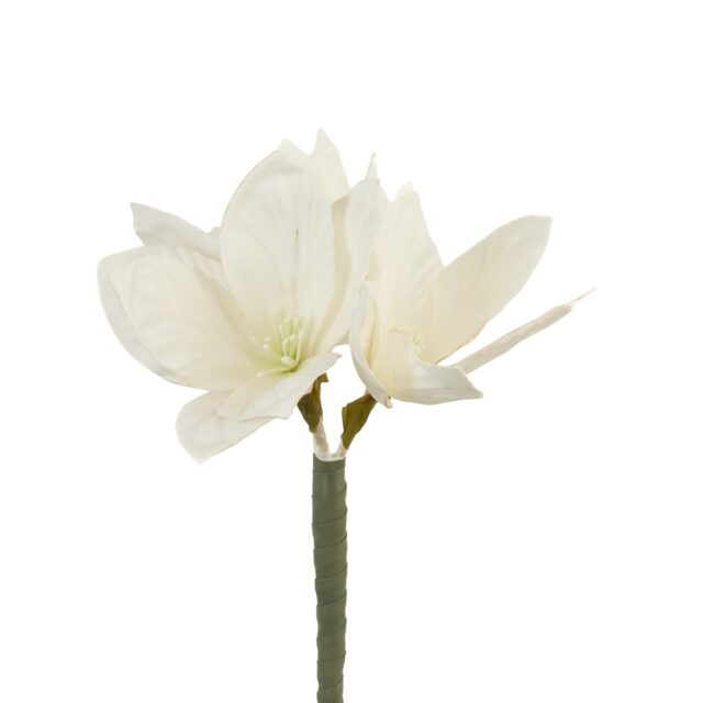 Valkoinen vaahtomuovinen tekokukka-amaryllis