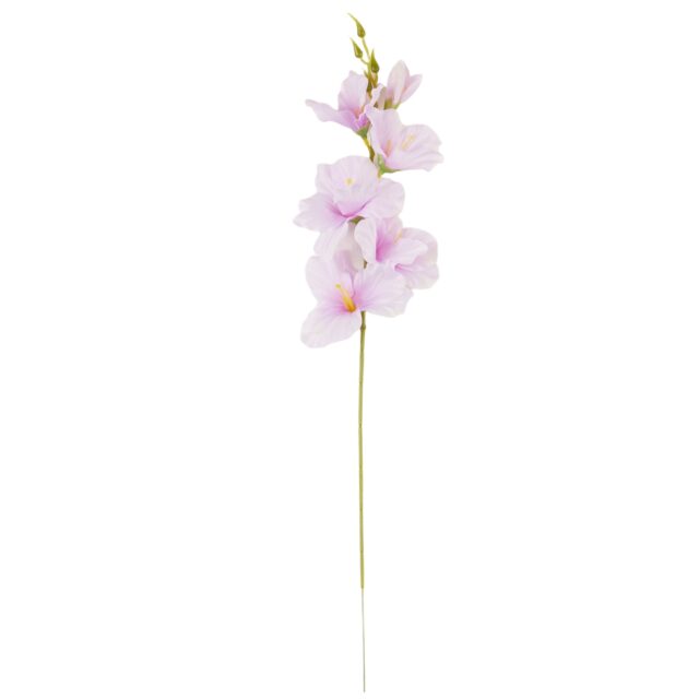Vaaleanpunainen tekokukka gladiolus oksa