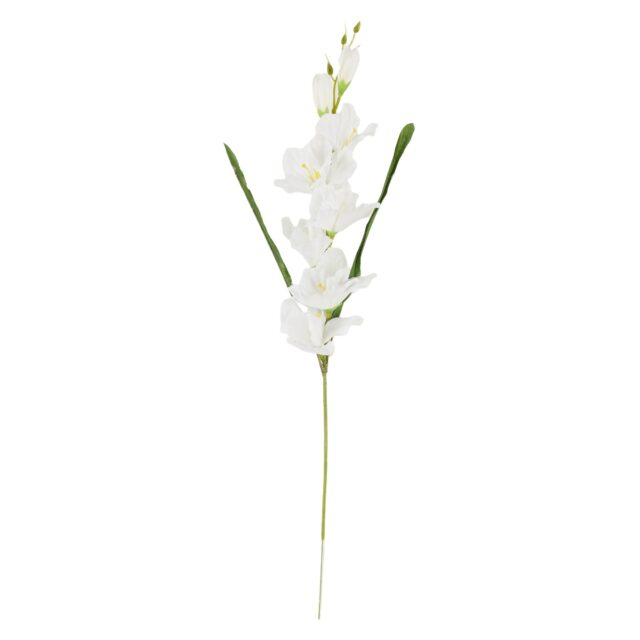 Valkoinen tekokukkagladiolin oksa 63 cm