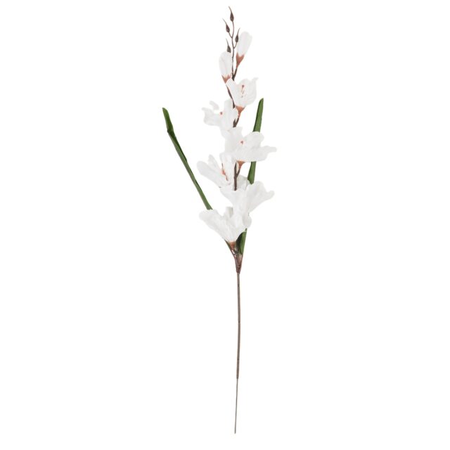 Valkoinen gladioluksen tekokukkaoksa 63 cm