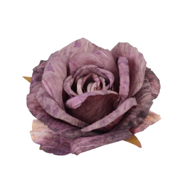 Tummanvioletti avonainen tekoruusun kukkapää